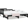 Image de vidaXL Lit de jour Extensible Noir 2x(90x190) cm Pin massif