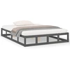 Image de vidaXL Lit en bois massif gris 150x200 cm