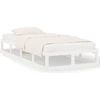 Image de vidaXL Lit en bois massif blanc 75x190 cm