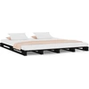 Image de vidaXL Lit de palette noir 140x190 cm pin massif