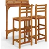 Image de vidaXL Ensemble de 3 bars de balcon en bois massif d'acacia