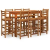 Image de vidaXL Ensemble bar de jardin 9 pièces bois massif acacia