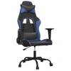 Image de vidaXL Chaise de jeu avec fonction de massage Noir et bleu Similicuir