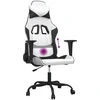 Image de vidaXL Chaise de jeu avec fonction de massage Blanc et noir similicuir
