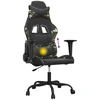 Image de vidaXL Chaise de jeu avec fonction de massage noir camouflage similicuir