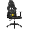 Image de vidaXL Chaise de jeu avec fonction de massage noir camouflage similicuir