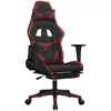 Image de Fauteuil gaming vidaXL avec fonction massage et repose-pieds, noir et bordeaux, similicuir