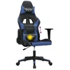 Image de vidaXL Chaise de jeu avec fonction de massage Noir et bleu Similicuir