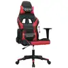 Image de vidaXL Chaise de jeu avec fonction de massage Noir et rouge Similicuir