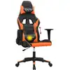 Image de vidaXL Chaise de jeu avec fonction de massage noir et orange similicuir