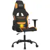 Image de vidaXL Chaise de jeu avec fonction de massage Noir et orange Tissu