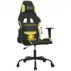 Image de vidaXL Chaise de jeu avec fonction de massage Noir et vert clair Tissu