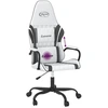 Image de vidaXL Chaise de jeu avec fonction de massage Blanc et noir similicuir