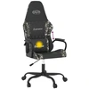 Image de vidaXL Chaise de jeu avec fonction de massage noir camouflage similicuir