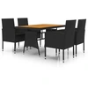 Image de vidaXL Ensemble de jardin 5 pièces Poly rotin noir