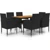 Image de vidaXL Ensemble de jardin 7 pièces Poly rotin noir