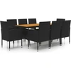 Image de vidaXL Ensemble de jardin 9 pièces Poly rotin noir