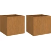 Image de vidaXL Bac à plantes 2 pcs. 32x30x29 cm acier corten