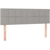 Image de vidaXL Têtes de lit 2 pcs. Gris clair 72x5x78/88 cm Tissu
