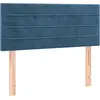 Image de vidaXL Tête de lit bleu foncé 100x5x78/88 cm velours
