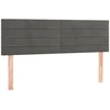 Image de vidaXL Têtes de lit 2 pcs. Gris foncé 72x5x78/88 cm velours