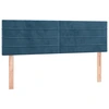 Image de Têtes de lit 2 pcs. Bleu foncé 72x5x78/88 cm velours
