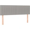 Image de vidaXL Têtes de lit 2 pcs. Gris clair 72x5x78/88 cm Tissu