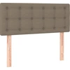 Image de vidaXL T  te de lit taupe 100x5x78/88 cm Tissu