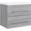 Image de vidaXL Armoire de lavabo avec vasque encastrée Gris Sonoma Matériau dérivé du bois