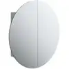 Image de vidaXL Armoire de salle de bain avec miroir rond & LED Gris 54x54x17,5 cm