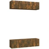 Image de vidaXL Armoires murales TV 4 pcs. Chêne fumé 60x30x30 cm Matériau dérivé du bois