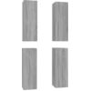 Image de vidaXL Armoires TV 4 pcs. Gris Sonoma 30,5x30x90 cm Matériau dérivé du bois