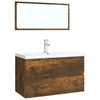 Image de vidaXL Ensemble de meubles de salle de bain chêne fumé bois composite