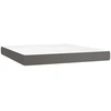 Image de vidaXL Matelas à ressorts ensachés Gris 160x200x20 cm Similicuir