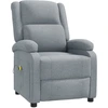Image de vidaXL Fauteuil de massage gris clair Tissu