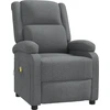 Image de vidaXL Fauteuil de massage gris foncé Tissu