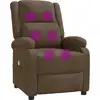 Image de vidaXL Fauteuil de massage Marron Tissu