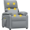 Image de vidaXL Fauteuil de massage gris clair Tissu
