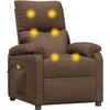 Image de vidaXL Fauteuil de massage Marron Tissu