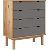 Image de vidaXL Armoire à tiroirs OTTA brun&gris 76,5x39,5x90 cm Bois massif