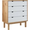 Image de vidaXL Armoire à tiroirs OTTA brun&blanc 76,5x39,5x90 cm Bois massif
