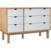 Image de vidaXL Armoire à tiroirs OTTA brun & blanc 111x43x73,5 cm Bois massif