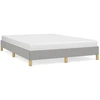 Image de vidaXL Cadre de lit sans matelas gris clair 140x190 cm Tissu