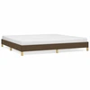 Image de vidaXL Cadre de lit sans matelas brun foncé 200x200 cm Tissu