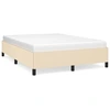 Image de vidaXL Cadre de lit sans matelas Crème 140x200 cm Tissu