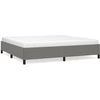 Image de vidaXL Cadre de lit sans matelas gris foncé 200x200 cm Tissu