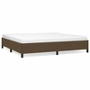 Image de vidaXL Cadre de lit sans matelas brun foncé 200x200 cm Tissu