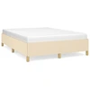 Image de vidaXL Cadre de lit sans matelas Crème 140x190 cm Tissu