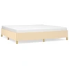 Image de vidaXL Cadre de lit sans matelas Crème 200x200 cm Tissu