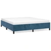 Image de vidaXL Cadre de lit sans matelas bleu foncé 160x200 cm velours
